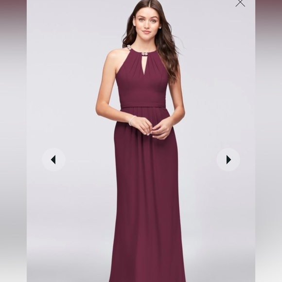 David’s Bridal Halter Bridesmaid Dress - Picture 5 of 8